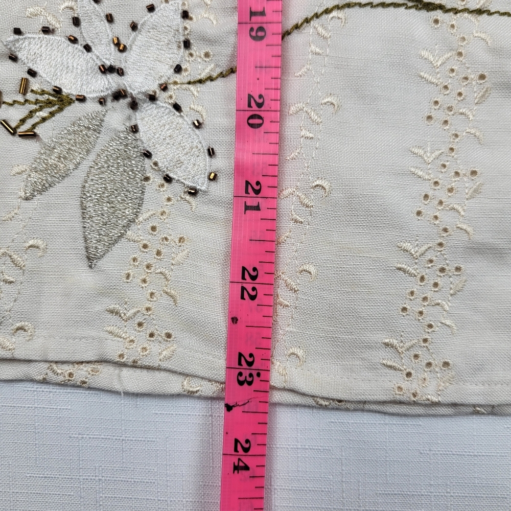 New York City Design Co Linen Blend SKIRT Womens Sz 20W Floral Beaded Embroidery - Picture 7 of 15